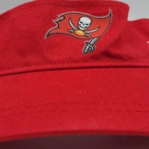 NFL Tampa Bay Buccaneers Red Sun Visor Hat. Logo Cap. One Size. Pre-owned